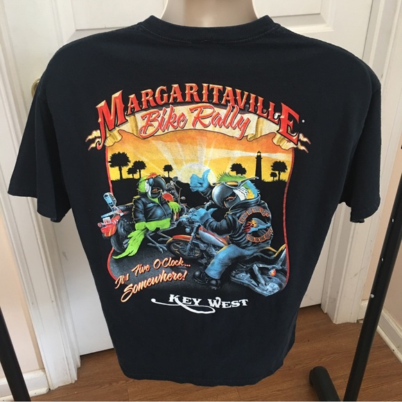 Jimmy Buffet Margaritaville Bike Rally Key West Tshirt FOR BIKER FANS OF BUFFET - Picture 2 of 7
